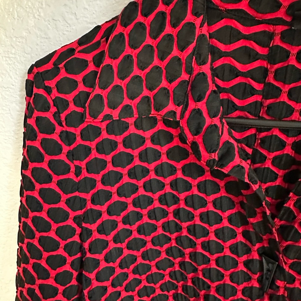 Source Unknown Red And Black Patterned Blazer - image 6